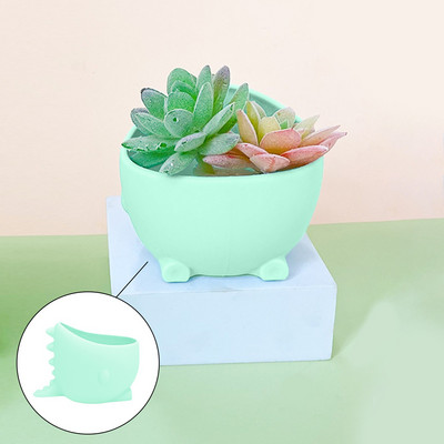 Sűrűsödő Kreatív Aranyos Dinoszaurusz Forma Szilikon Virágcserép Irodai Asztali Díszek Cserepes mini Kis Dekorációs Virágcserepek