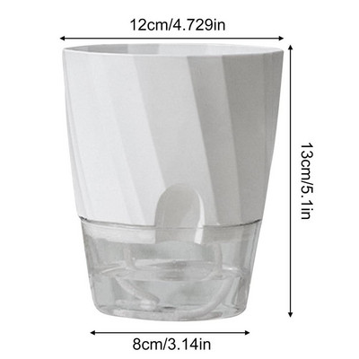 1db Innovatív Lazy Virágcserép Automata Vízelnyelő Virágcserép Átlátszó Kétrétegű Műanyag Önöntöző Vetőgép