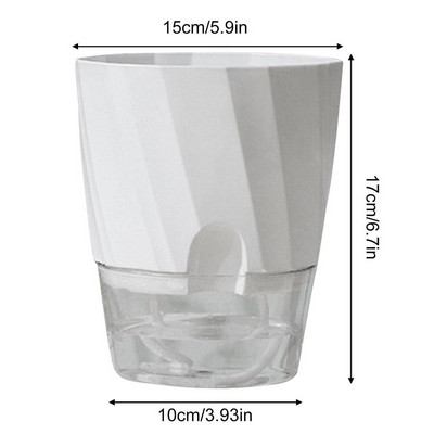 1db Innovatív Lazy Virágcserép Automata Vízelnyelő Virágcserép Átlátszó Kétrétegű Műanyag Önöntöző Vetőgép