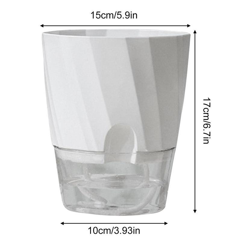 1db Innovatív Lazy Virágcserép Automata Vízelnyelő Virágcserép Átlátszó Kétrétegű Műanyag Önöntöző Vetőgép