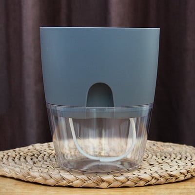 Műanyag hidroponikus virágcserép Nordic Egyszerű önöntöző virágcserép, sűrített zöld retek virágcserepek Otthoni virágtartó dekoráció