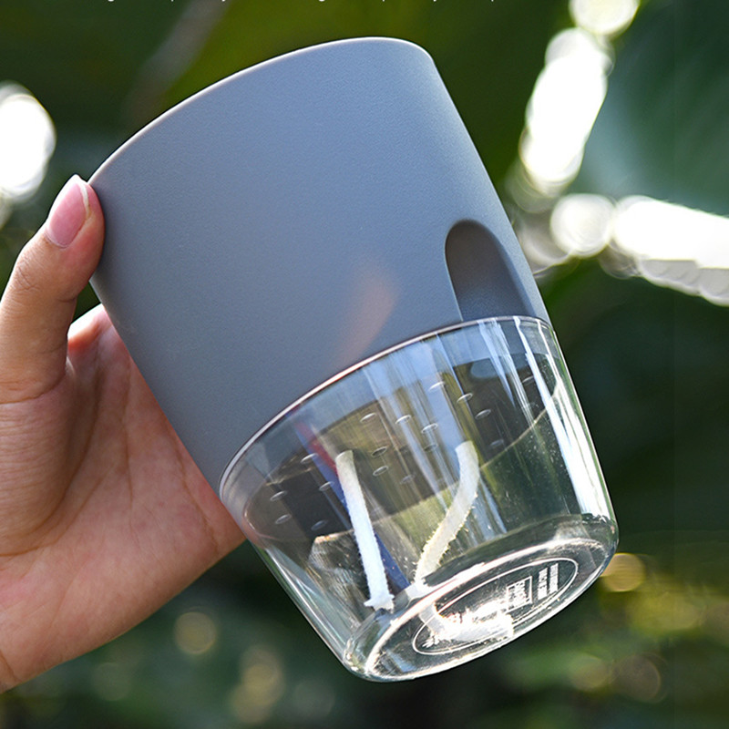 Műanyag hidroponikus virágcserép Nordic Egyszerű önöntöző virágcserép, sűrített zöld retek virágcserepek Otthoni virágtartó dekoráció