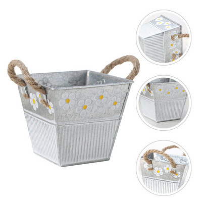 Kerti kellékek Többfunkciós virágcserép Vasvödör Váza Vintage Vázák Hordozható Retro Kreatív Irodai cserepek Növények