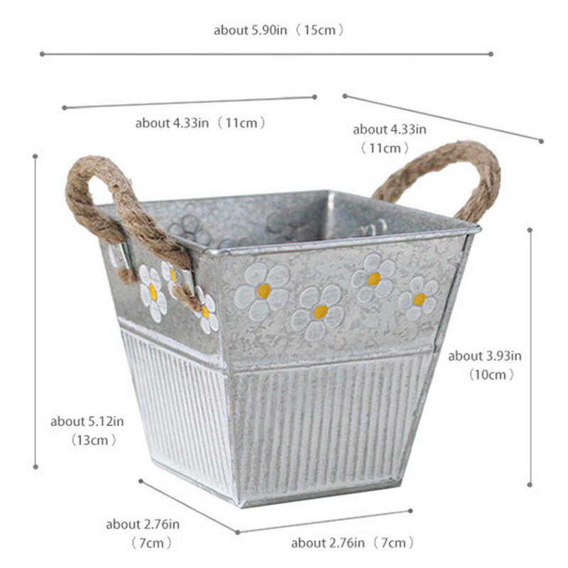 Kerti kellékek Többfunkciós virágcserép Vasvödör Váza Vintage Vázák Hordozható Retro Kreatív Irodai cserepek Növények