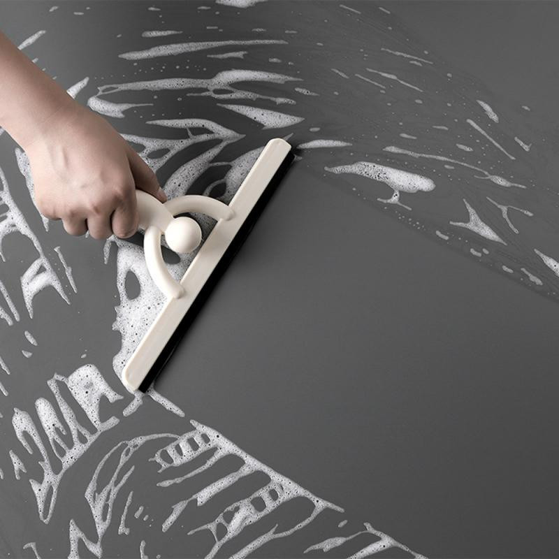 Zuhanytörlő üvegtörlő kaparó Zuhanytörlő tisztító szilikon tartóval Fürdőszoba tükör kaparó üvegtisztító eszköz Új