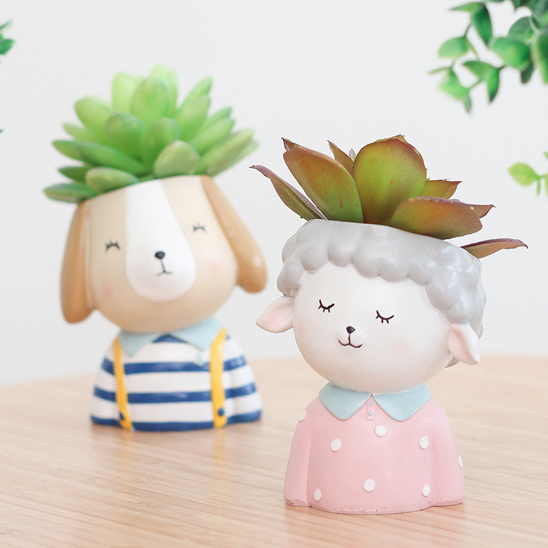 Kreatív, aranyos rajzfilm zamatos növények Cserepes virágcserepek Virágcserepek Irodai kerti virágcserép asztali dekoráció (növényeket nem tartalmaz)