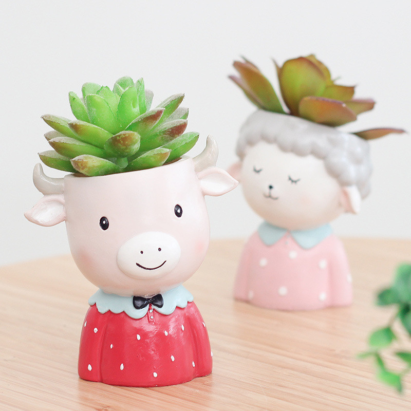 Kreatív, aranyos rajzfilm zamatos növények Cserepes virágcserepek Virágcserepek Irodai kerti virágcserép asztali dekoráció (növényeket nem tartalmaz)
