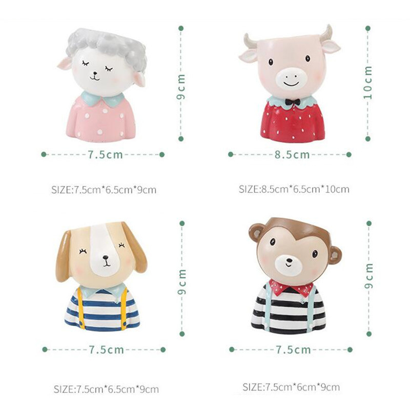 Kreatív, aranyos rajzfilm zamatos növények Cserepes virágcserepek Virágcserepek Irodai kerti virágcserép asztali dekoráció (növényeket nem tartalmaz)