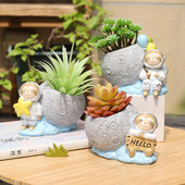 Creative Resin Craft Micro Landscape Scene asztali cserepes cserepes díszek Zamatos virágcserép dekoráció (növényeket nem tartalmaz)