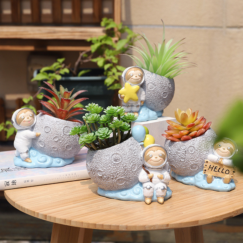 Creative Resin Craft Micro Landscape Scene asztali cserepes cserepes díszek Zamatos virágcserép dekoráció (növényeket nem tartalmaz)