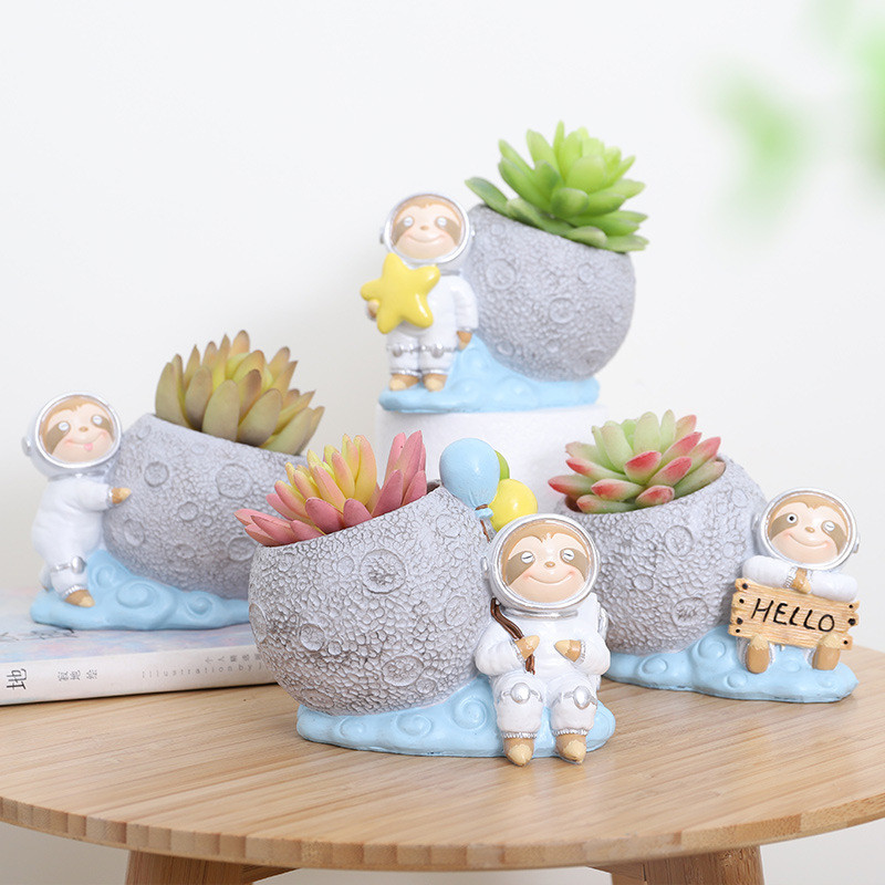 Creative Resin Craft Micro Landscape Scene asztali cserepes cserepes díszek Zamatos virágcserép dekoráció (növényeket nem tartalmaz)