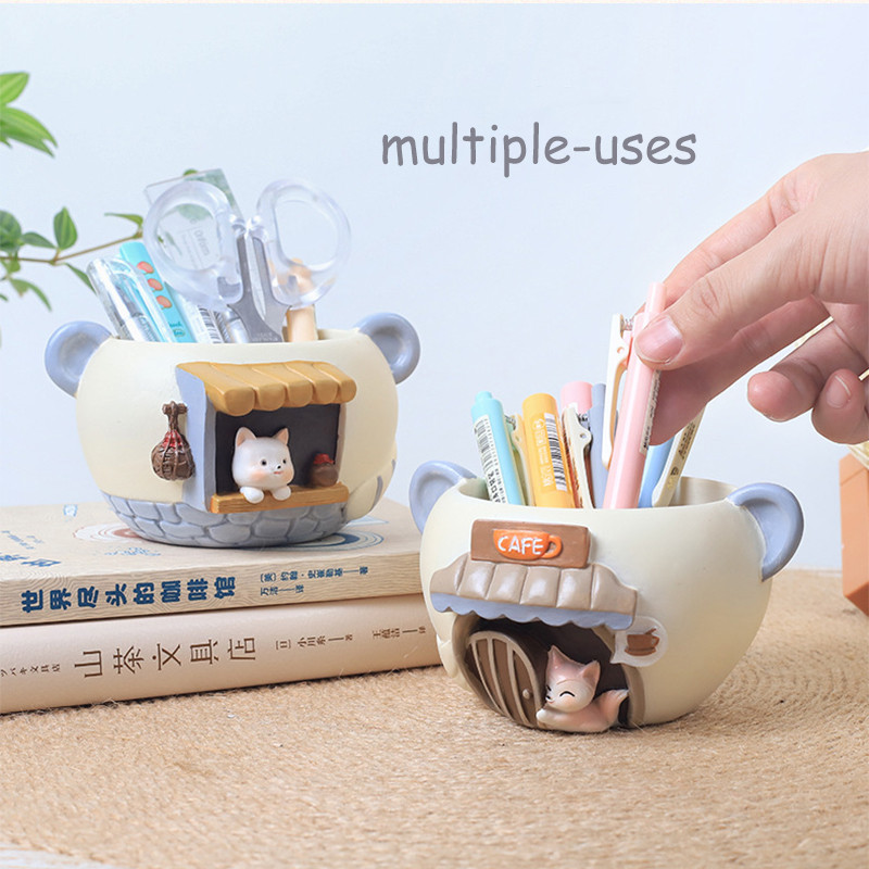 Kreatív ültetőgép pozsgás növényekhez Levegő növények Gyanta virágcserép Dekoratív Dísz Tündérkert Macska Róka Figurák Asztali dekoráció