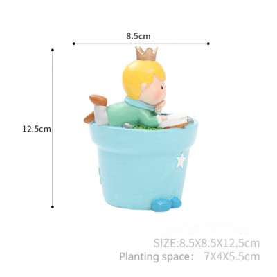 Rajzfilm Kis Herceg virágcserép dekoráció Díszek Kreatív gyanta zamatos növények Virágcserép Aranyos otthoni asztali dekoráció