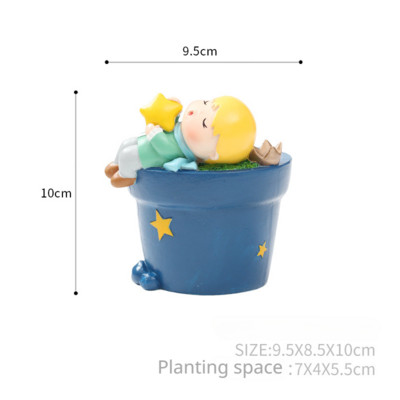Rajzfilm Kis Herceg virágcserép dekoráció Díszek Kreatív gyanta zamatos növények Virágcserép Aranyos otthoni asztali dekoráció