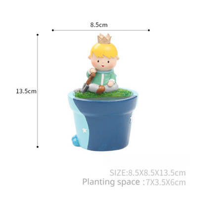 Rajzfilm Kis Herceg virágcserép dekoráció Díszek Kreatív gyanta zamatos növények Virágcserép Aranyos otthoni asztali dekoráció