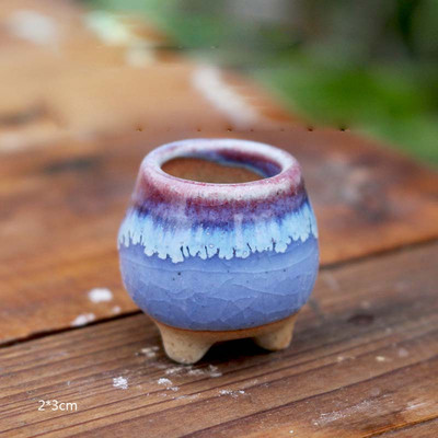 Mini stílusú durva kerámia húsos hüvelykujj-medence Jingdezhen eredeti virágos mázas kerámia, légáteresztő asztali kis virágcserepZC532