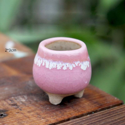 Mini stílusú durva kerámia húsos hüvelykujj-medence Jingdezhen eredeti virágos mázas kerámia, légáteresztő asztali kis virágcserepZC532