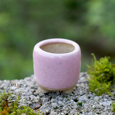 Mini stílusú durva kerámia húsos hüvelykujj-medence Jingdezhen eredeti virágos mázas kerámia, légáteresztő asztali kis virágcserepZC532