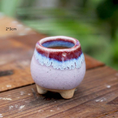 Mini stílusú durva kerámia húsos hüvelykujj-medence Jingdezhen eredeti virágos mázas kerámia, légáteresztő asztali kis virágcserepZC532
