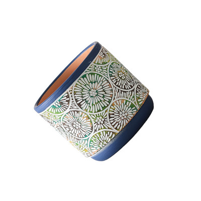 Kerámia virágcserép irodai asztali kültéri kerti kerek virágcserép vízelvezető lyukakkal Dekoratív ültetőkaktusz