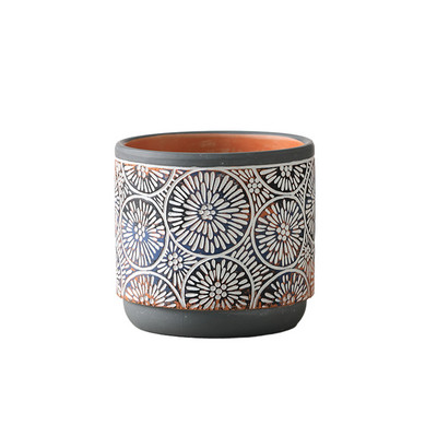 Kerámia virágcserép irodai asztali kültéri kerti kerek virágcserép vízelvezető lyukakkal Dekoratív ültetőkaktusz