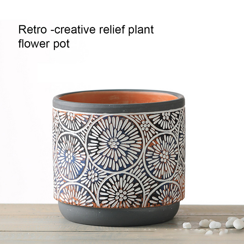 Kerámia virágcserép irodai asztali kültéri kerti kerek virágcserép vízelvezető lyukakkal Dekoratív ültetőkaktusz