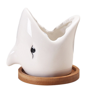 Big Mouth Shark Planter kerámia zamatos virágcserép mini bonsai háztartási konténer