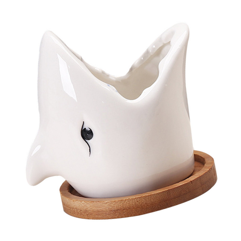 Big Mouth Shark Planter kerámia zamatos virágcserép mini bonsai háztartási konténer