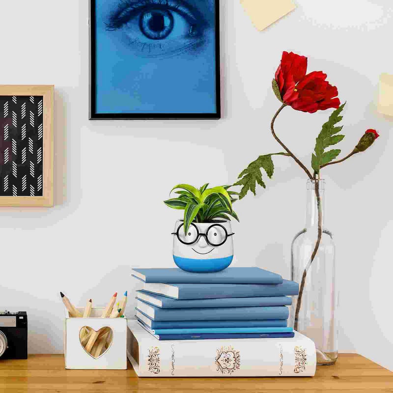 Kreatív virágcserép szemüvegek Dekoratív virágcserepes gomba edénybevonat dekor irodai otthoni asztalhoz