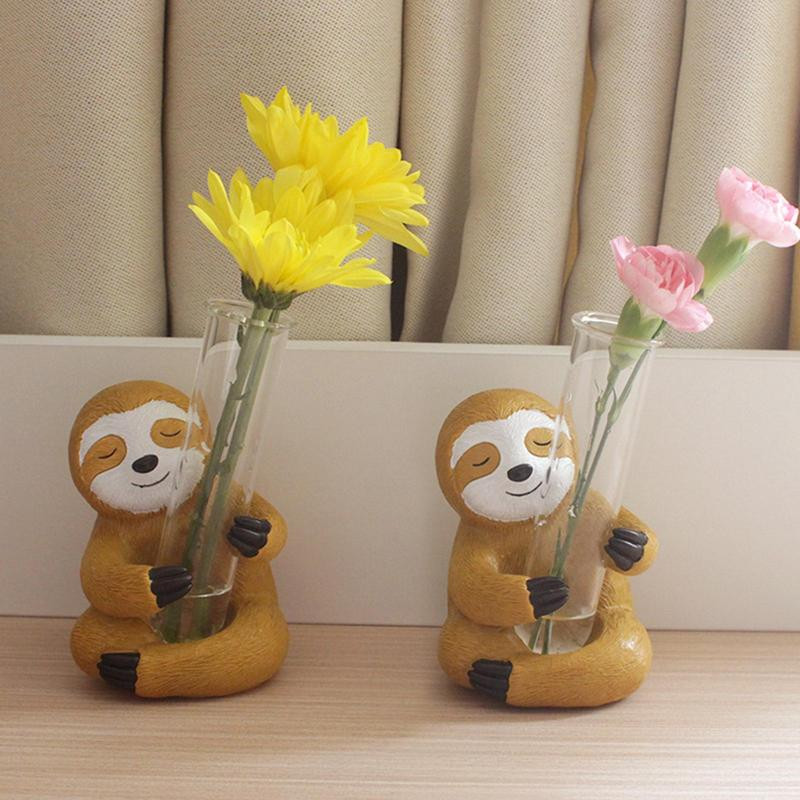 Aranyos virágcserepek Kreatív gyanta hidroponikus növénytartó Kerámia állati virágcserép otthoni esküvői kerti asztali dekorációhoz