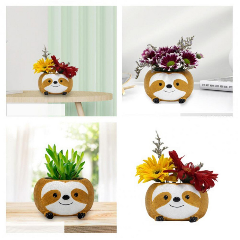 Cserepes modern, tartós állatmintás gyanta ültetőgép virág pozsgások edényasztal-tartozék pozsgás cserepes gyanta edény