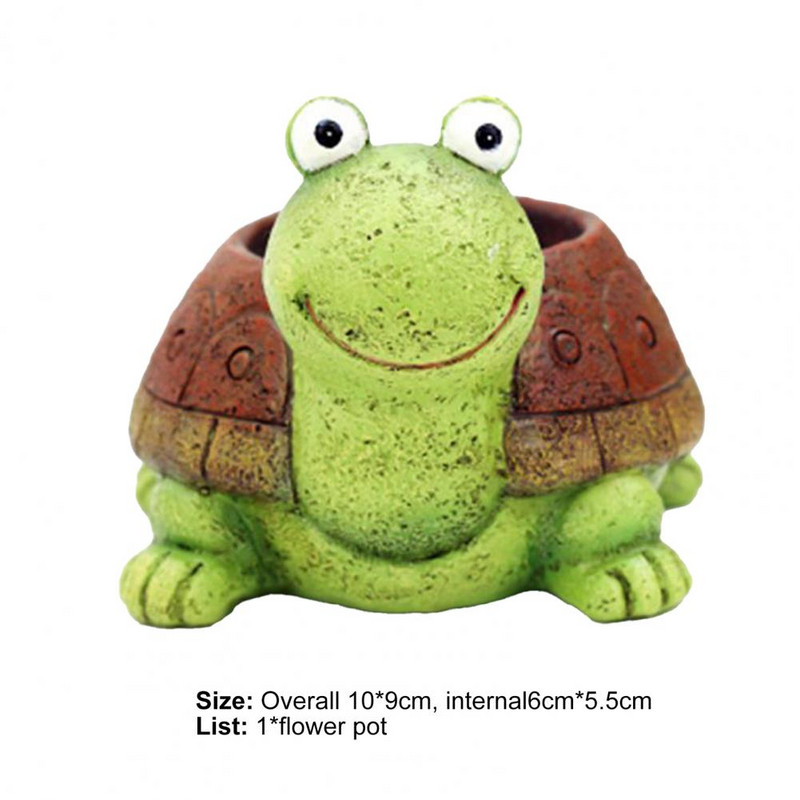 Teknős dekoratív virágcserép Szép megjelenésű kis hordozható teknős zamatos növénycserép Állati alakú Virágcserép otthonra