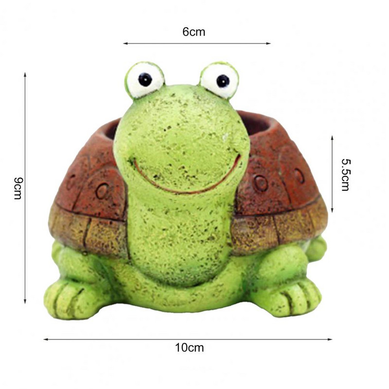 Teknős dekoratív virágcserép Szép megjelenésű kis hordozható teknős zamatos növénycserép Állati alakú Virágcserép otthonra