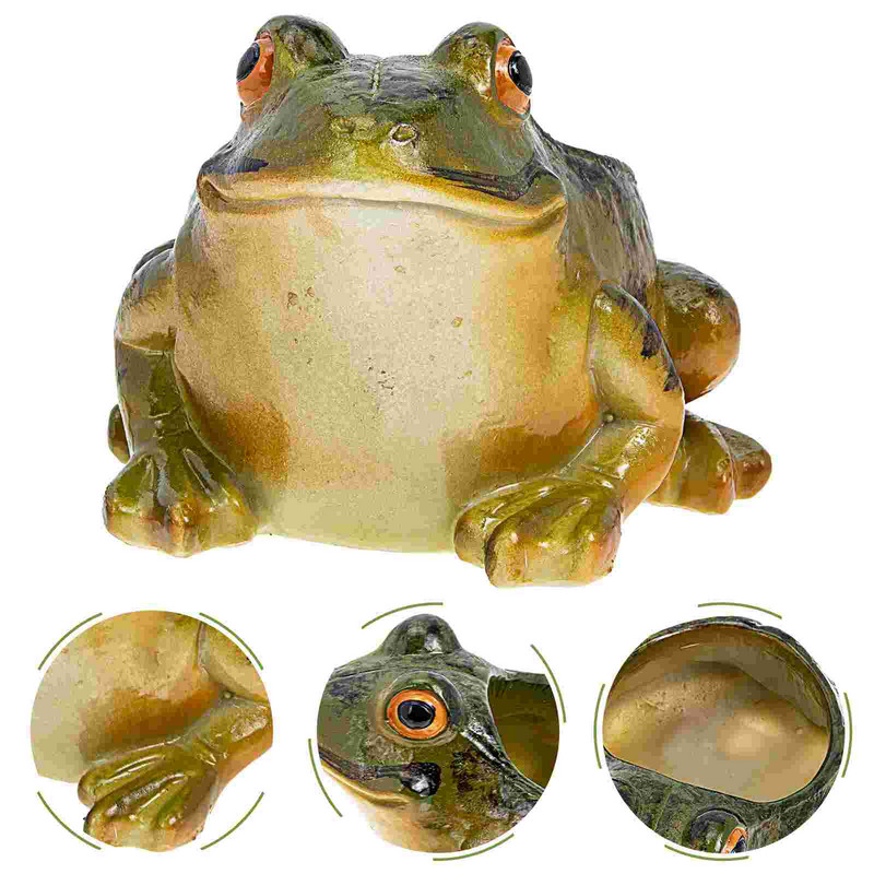 Succulent Green Pot Terrárium Kerámia Virágültető Elegáns Tartály Bonsai Virágcserepek Kerámiák Béka alakú kis dekorok