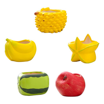 Kreatív gyümölcs virágcserép kerámia lélegző szimulált görögdinnye Durian zamatos bonsai cserepes növények otthoni kert dekoráció virágcserép