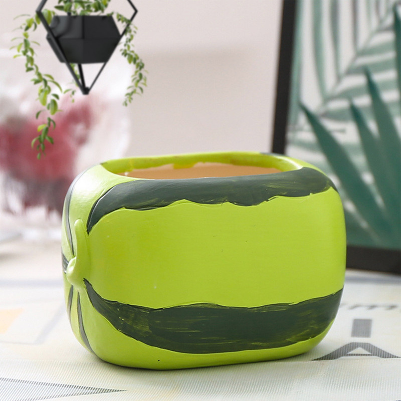 Kreatív gyümölcs virágcserép kerámia lélegző szimulált görögdinnye Durian zamatos bonsai cserepes növények otthoni kert dekoráció virágcserép