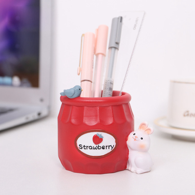 Tároló virágcserép Rajzfilm állatdísz nyuszi medve kerámia virágcserép sminkecset tároló tartó