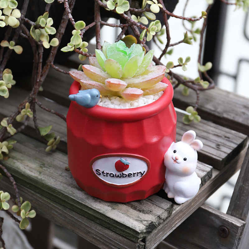 Tároló virágcserép Rajzfilm állatdísz nyuszi medve kerámia virágcserép sminkecset tároló tartó