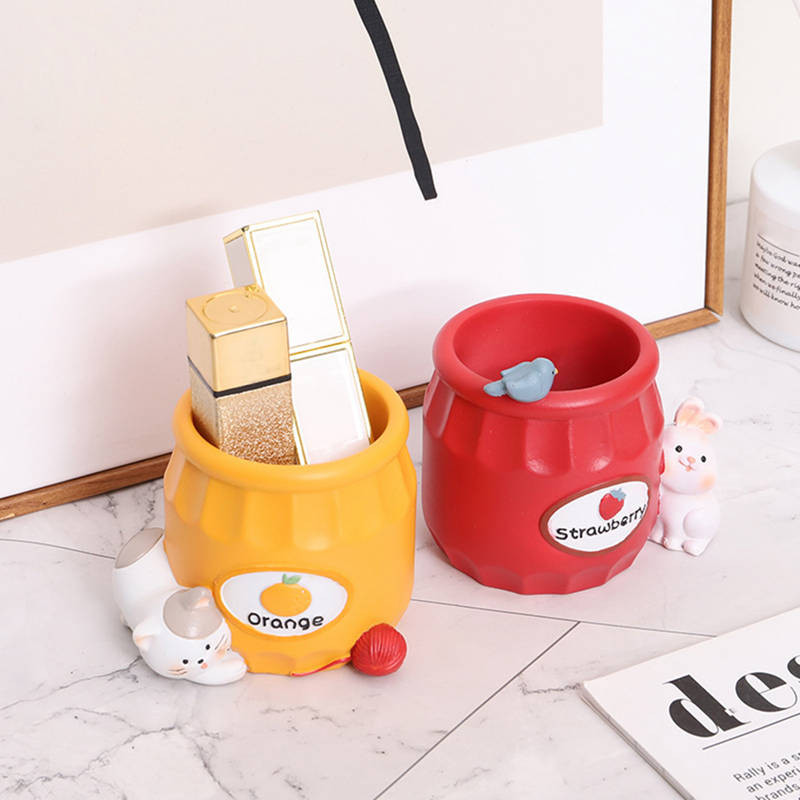 Tároló virágcserép Rajzfilm állatdísz nyuszi medve kerámia virágcserép sminkecset tároló tartó