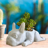 Újrafelhasználható zamatos cserép nem deformálható kiskutya cserepes dekor valósághű bulldog virágcserép ültető edény dekoratív