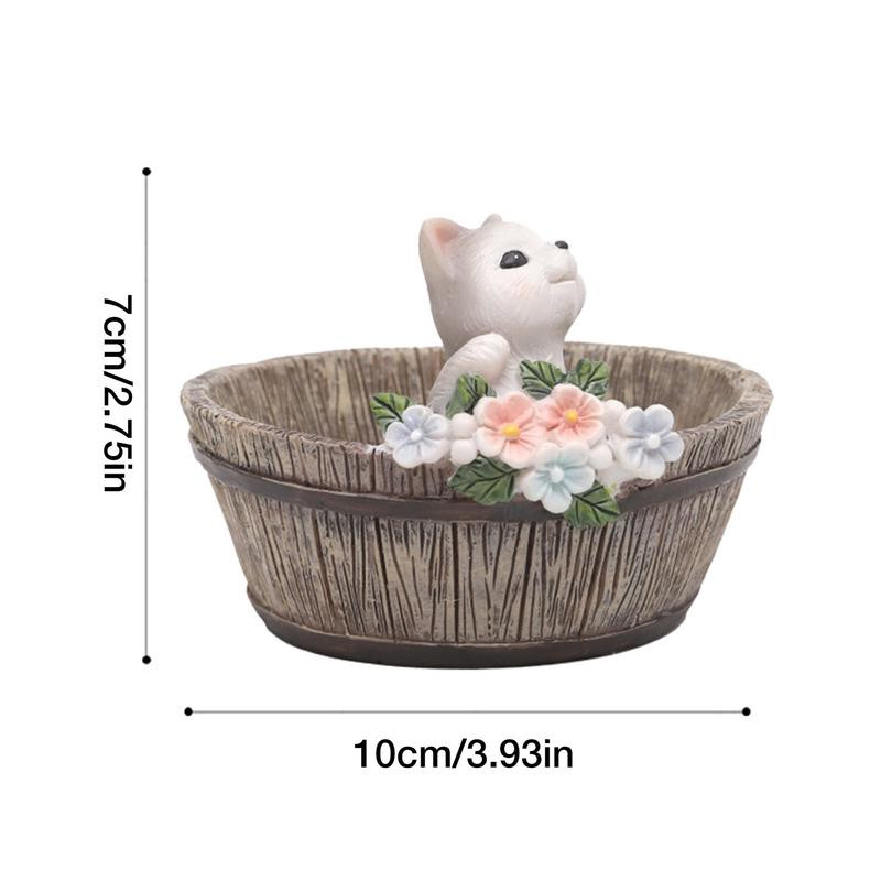 Zamatos gyantaültetvények virágkosarak és cserepek gyantafigurákkal Aranyos mini díszek és növénytartók asztalra