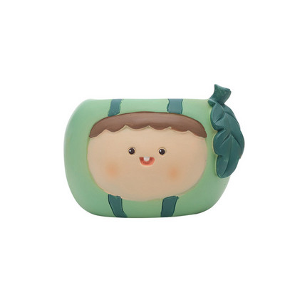 1 db rajzfilm Vicces asztali műgyanta cserepes díszek otthoni dekoráció hús virágcserep tároló ceruzatartó fej alakú váza