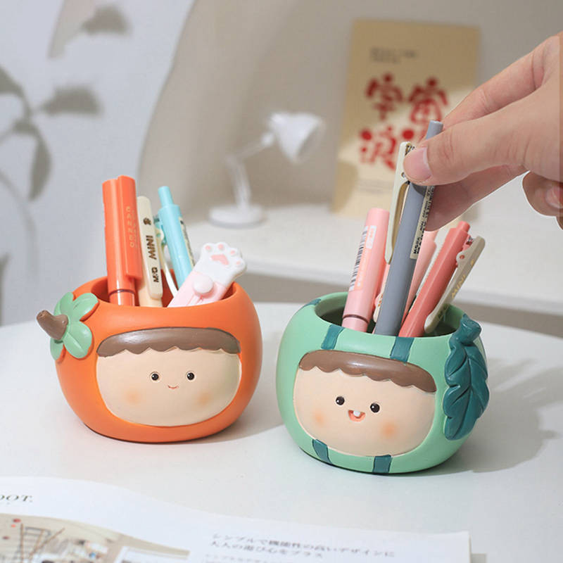 1 db rajzfilm Vicces asztali műgyanta cserepes díszek otthoni dekoráció hús virágcserep tároló ceruzatartó fej alakú váza