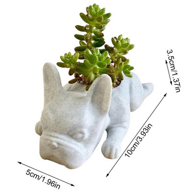 Mini kutyagyanta növénytartó edény francia bulldog zamatos ültető edény beltéri, aranyos díszekhez otthoni irodai asztaldísz Ajándék