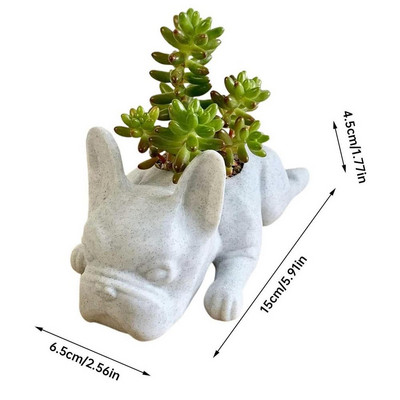 Mini kutyagyanta növénytartó edény francia bulldog zamatos ültető edény beltéri, aranyos díszekhez otthoni irodai asztaldísz Ajándék