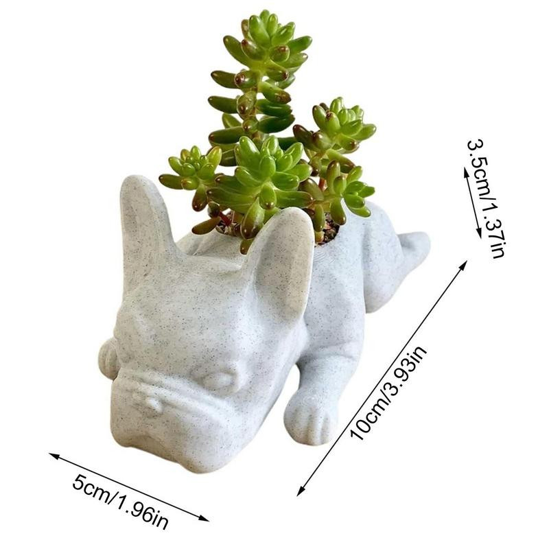 Mini kutyagyanta növénytartó edény francia bulldog zamatos ültető edény beltéri, aranyos díszekhez otthoni irodai asztaldísz Ajándék