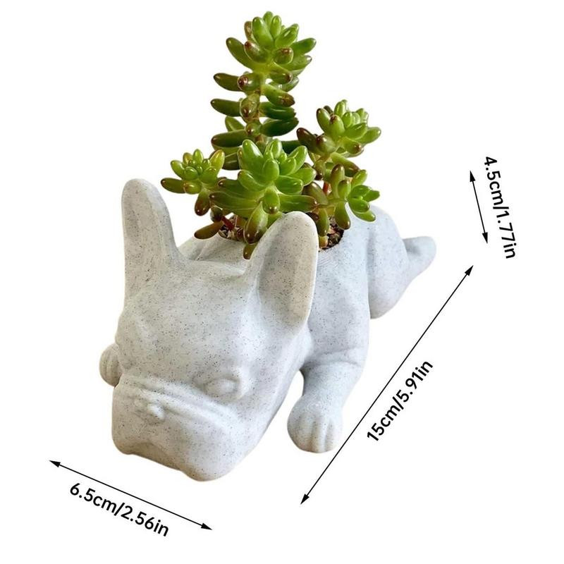 Mini kutyagyanta növénytartó edény francia bulldog zamatos ültető edény beltéri, aranyos díszekhez otthoni irodai asztaldísz Ajándék