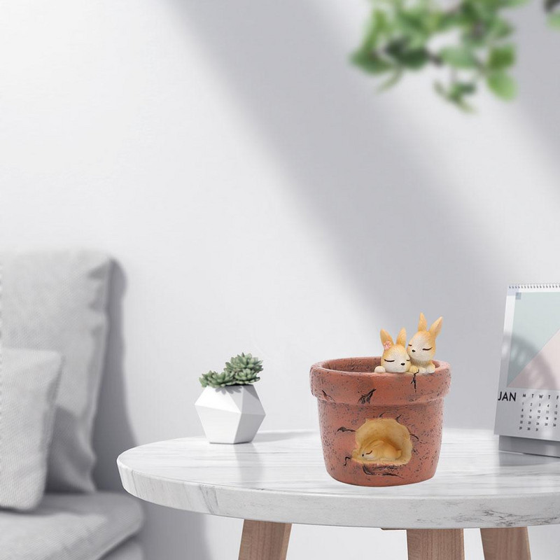 Zamatos edények Drainage Creative Animal Pottal kerti íróasztal dekorációhoz