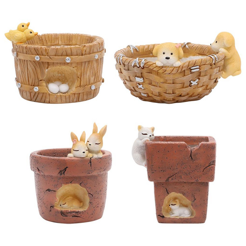 Zamatos edények Drainage Creative Animal Pottal kerti íróasztal dekorációhoz