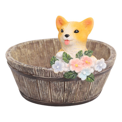 Zamatos gyantaültetőgépek Zamatos ültetőgépek és virágkosarak gyantafigurákkal Aranyos mini díszek és növénytartók